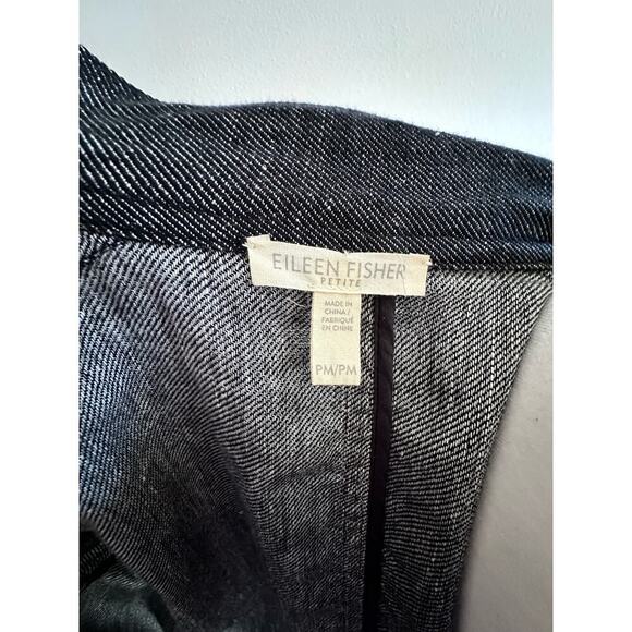 Eileen Fisher Women’s Denim Jacket 53%cotton 45%linen Full Zip Unlined Size PM - Picture 10 of 12